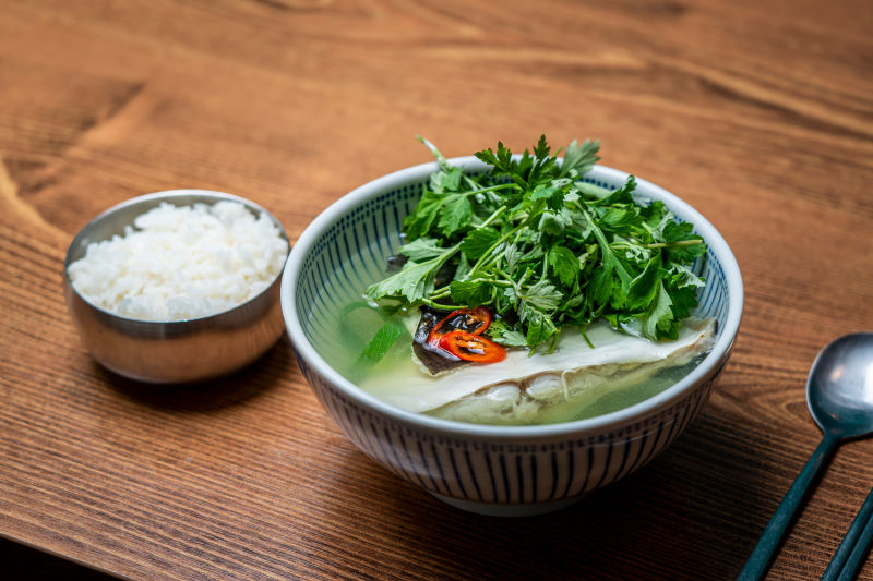 “My Cozy Flounder and Mugwort Soup”